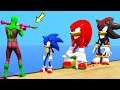 GTA 5 Water Ragdolls Green Spiderman VS Sonic Team Jumps/Fails (Euphoria Physics and Funny Moments)