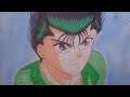 How To Draw Yusuke Urameshi-Yu Yu Hakusho-Ghost Fighter-浦飯 幽助-幽☆遊☆白書-Speed Drawing-Time Laspe