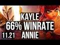 KAYLE vs ANNIE (MID) | 66% winrate, 5/1/5 | NA Master | v11.21
