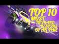 TOP 10 MOST TRYHARD DESIGNS OF ALL TIME!! (Rocket League Cars Designs)