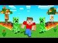 Surviving MINECRAFT With FIRE TRAILING MOBS! (dangerous)