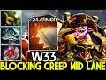 W33 [Timbersaw] Blocking Creep Mid Lane Pro Gameplay 7.22 Dota 2