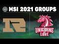 Royal Never Give Up vs Unicorns Of Love - MSI 2021 Stage 1  - RNG vs UOL