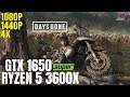 Days Gone | Ryzen 5 3600x + GTX 1650 Super | 1080p, 1440p, 4K benchmarks!