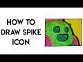 How to draw Spike Icon - Brawl Stars Step by Step