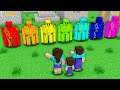 Noob family FOUND Rainbow Golems - NOOB vs PRO vs HACKER / Animation Minecraft Battle
