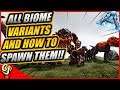 ALL GENESIS DINO BIOME VARIANTS AND HOW TO SPAWN THEM IN WITH CODES!! || ARK GENESIS!