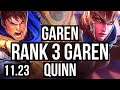 GAREN vs QUINN (TOP) | Rank 3 Garen, 6/3/10 | BR Grandmaster | 11.23