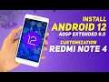 Install Android 12 | AOSP Extended 9.0 | Redmi Note 4 | Customization | Full Review