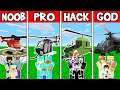 Minecraft: HELICOPTER BUILD CHALLENGE - NOOB vs PRO vs HACKER vs GOD in Minecraft Animation