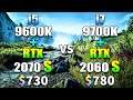 Core i5 9600K + RTX 2070 SUPER vs Core i7 9700K + RTX 2060 SUPER | PC Gaming Benchmark Test