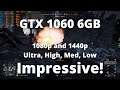GTX 1060 6GB | Battlefield V Benchmark | 1080p and 1440p | Ultra, High, Med, Low | i5 9600k |