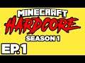 Minecraft: HARDCORE s1 Ep.1 - 😱 IF I DIE, I HAVE TO DELETE THE WORLD!!! (Gameplay / Let's Play)