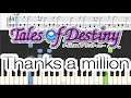 【Piano】Thanks a million - テイルズオブデスティニー Tales of Destiny ピアノ 楽譜 score 初級 [Piano Tutorial](Synthesia)