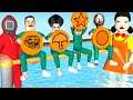 Squid Game (오징어 게임) vs Scary Teacher 3D Trying Rotation Orange Candy Shape Challenge in Water Pool