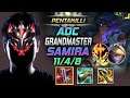 GrandMaster Samira ADC vs Ezreal - 천상계 원딜 사미라 템트리 룬 철갑궁 정복자 サミーラ Самира 沙漠玫瑰 煞蜜拉 - LOL KR 11.14