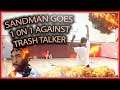 HILARIOUS 1V1! SANDMAN VS SHORT TRASH TALKER!(FLOCKA'S REACTION)! IRL BASKETBALL VIDEO #GOMFSFB
