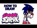 How To Draw Sonic.exe From Friday Night Funkin Step by Step