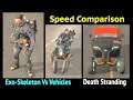 Run Speed Comparison: Exoskeletons and Vehicles in Death Stranding: Reverse Trike, Truck