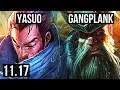YASUO vs GANGPLANK (MID) | 4.5M mastery, 6/0/2, 500+ games, Dominating | NA Grandmaster | v11.17