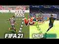 FIFA 21 vs PES 2021 - FALTAS Comparação
