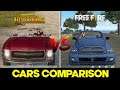 PUBG Mobile Cars VS Free Fire Cars🔥 Comparison 🔥Which One Is Better?