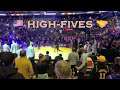 📺 Warriors high-fives after national anthem (no Stephen Curry) @ pregame b4 Portland Trail Blazers