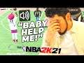 I tried carrying my girlfriend to wins in NBA 2K21 (HILARIOUS)