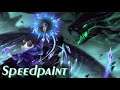 Magical battle, Dragon vs little cat mage SPEEDPAINT! - Clash with Acidic Shadow (original)