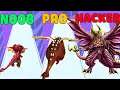 NOOB vs PRO vs HACKER in Kaiju Run ! (Level 1 - 14 )