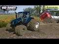 Spintires: MudRunner - NEW HOLLAND T 6160 Tractor Pulls a Semi Truck out of a Ditch