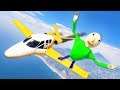Baldi Crashes Planes in GTA 5 [Crazy Ragdolls | Baldi's Basics] - Episode 10