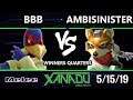 S@X 302 SSBM - Ambisinister (Fox) Vs. BBB (Falco) - Smash Melee Winners Quarters