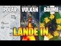 Fortnite: Lande in Polar Peak, Vulkan & Hügel Kreis aus Bäumen - Season X 10 Woche 8 Deutsch