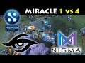 MIRACLE 1 vs 4 ! NIGMA vs SECRET - WePlay! Tug of War: Mad Moon Dota 2