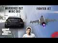STEALING FIGHTER JET FROM ARMY BASE IN A *MURDERED OUT* MERCEDEZ C63 AMG 😲 | GTA V | No commentary