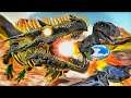 Roubei Um Ovo Misterioso No Vulcão do Universo! Dragões Vs Pai Indoraptor Ark Genesis Dinossauros