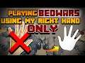 Playing hypixel bedwars with 1 hand only! | Minecraft bedwars