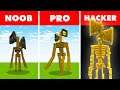 Minecraft NOOB vs. PRO vs. HACKER : GOLDEN SIRENHEAD CHALLENGE in Minecraft!
