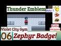 Pokemon Thunder Emblem Part 6 Zephyr Badge In Violet City Gym | GBA Rom Hack