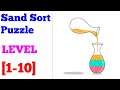 Sand Sort Puzzle level 1 2 3 4 5 6 7 8 9 10 solution or walkthrough
