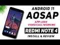 AOSAP Android 11 Update For Redmi Note 4 | Video Call, App Lock, Cast Working | Install & Review