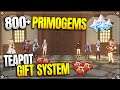Free 800+ Primogems! (Up to 1280) | Teapot Gift System Guide |【Genshin Impact】