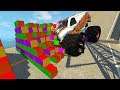Beamng Drive - Epic Crashes Through Foam Block Walls