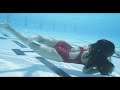 Claudia Sulewski One-Piece Red Swimsuit Butt Scene (underwater)
