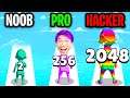 NOOB vs PRO vs HACKER In 2048 CLASH 3D!? (ALL LEVELS!)