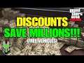 GTA 5 Online DISCOUNTS SAVE MILLIONS!!! (Free Vehicles)