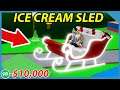 SPENDING 10,000 ROBUX TO GET THE SLED IN ROBLOX ICE CREAM VAN SIMULATOR (BAD IDEA)