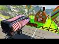 Beamng Drive - High Speed Car Jumps Over Gingerbread House | BeamNG-Destruction