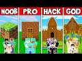 Minecraft: DIRT HOUSE BUILD CHALLENGE - NOOB vs PRO vs HACKER vs GOD in Minecraft